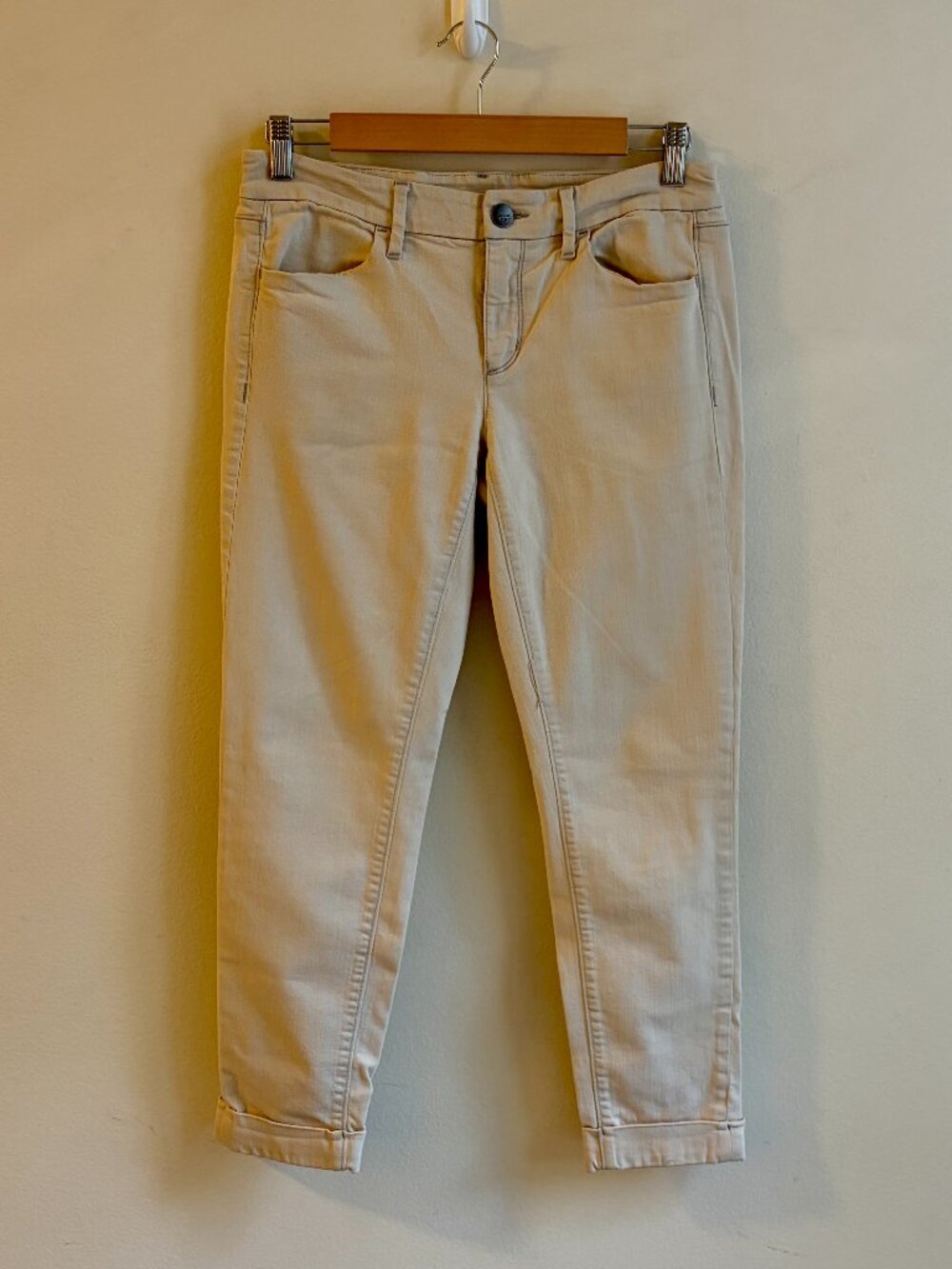 LOFT Denim Midrise Cream Ankle Pants Slim Fit Women's Size 4/27